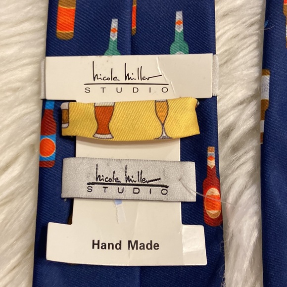 Nicole Millet Hand Made Man Tie navy blue color brand new see all photos - Picture 11 of 12